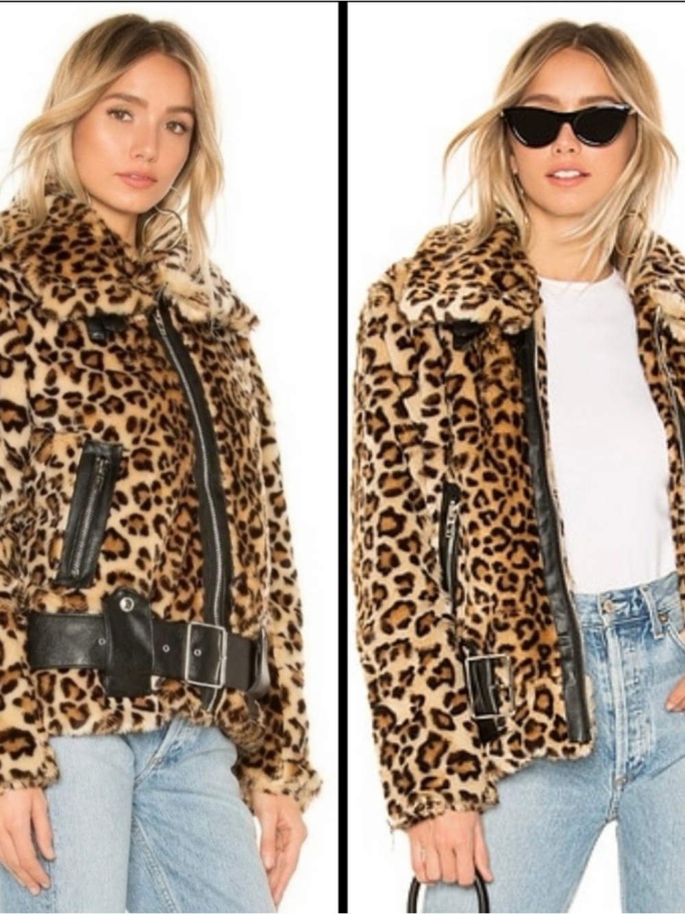 Blank NYC Leopard Faux Fur Jacket - Tan & Black